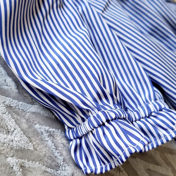 2 for $10 Off-the-Shoulder Blouse Nautical Blue - Picture 5 of 8
